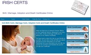 Irish Birth Certs