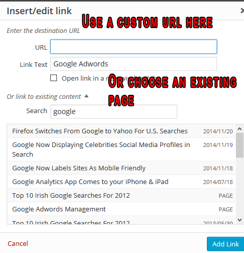 custom-wordpress-link