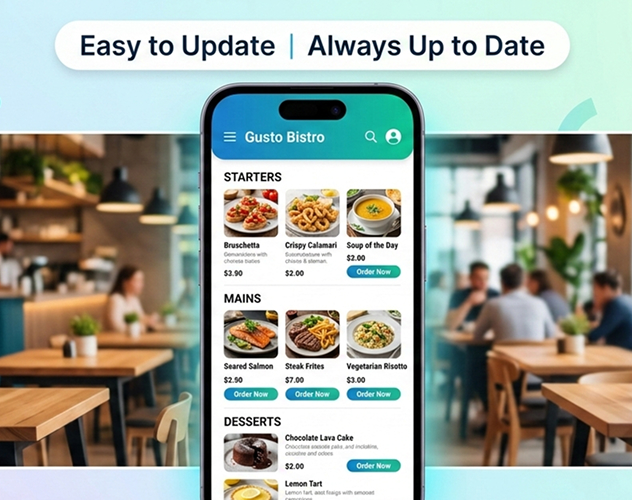 Restaurant Web Design Ireland menu displays